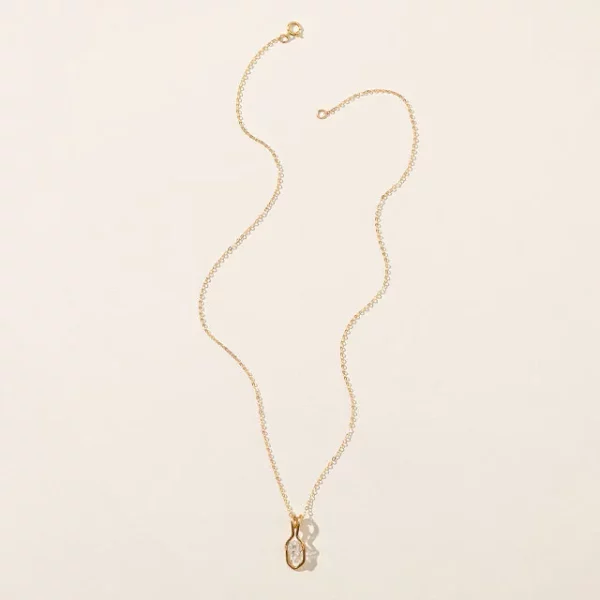 Floating Herkimer Diamond Necklace 2