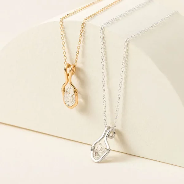 Floating Herkimer Diamond Necklace