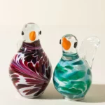 Handblown Glass Chickadee Garden Sculpture 1