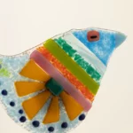 Handmade Glass Garden Stakes - Bird 3
