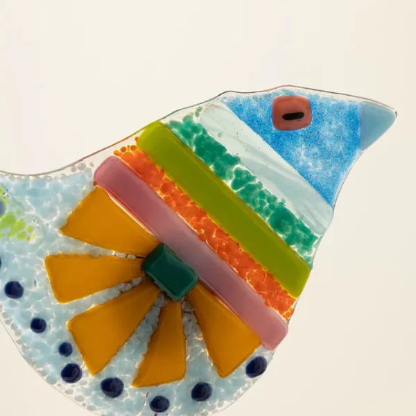 Handmade Glass Garden Stakes - Bird 3