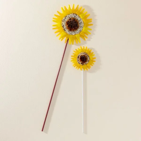 Handmade Glass Garden Stakes - Sunflower 3