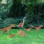 Triceratops Garden Sculpture - Set Of 2 3