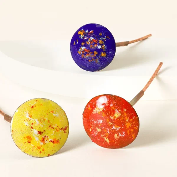 Enamel Copper Mushroom Garden Stakes 1