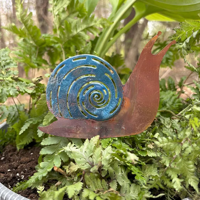 Robert Kline Art Handmade Gift Ideas 8 Enamel Copper Snail Garden Stakes