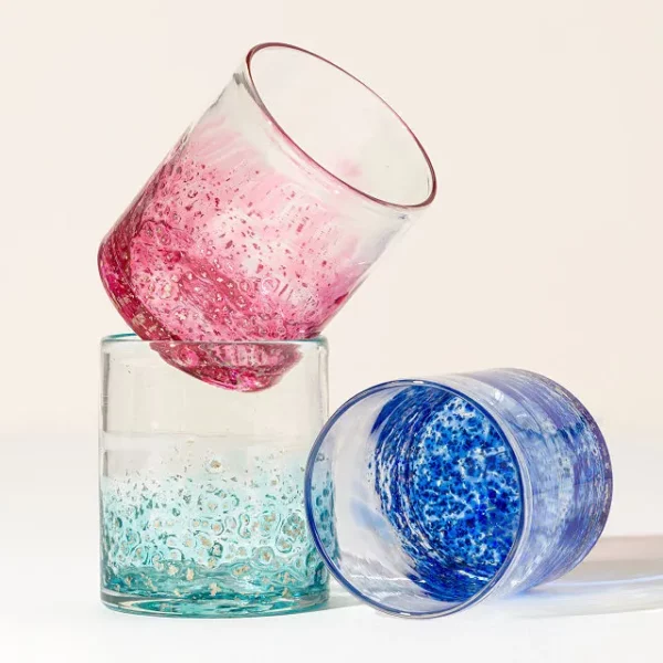 Handblown Mica Rocks Glasses 1