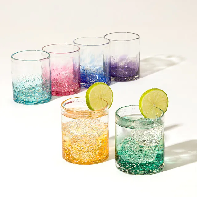Robert Kline Art Handmade Gift Ideas 10 Handblown Mica Rocks Glasses