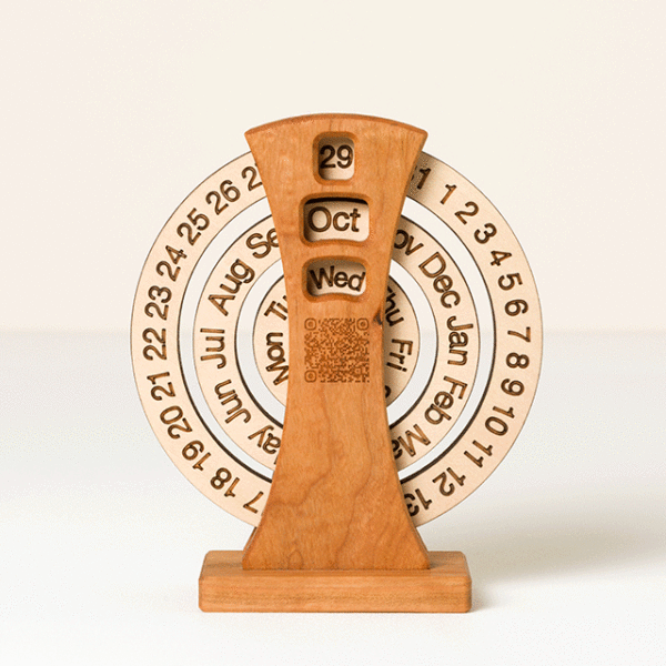 History Everyday Interactive Qr Wood Calendar 1