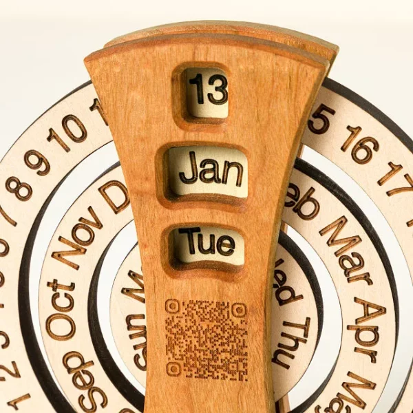 History Everyday Interactive Qr Wood Calendar 2