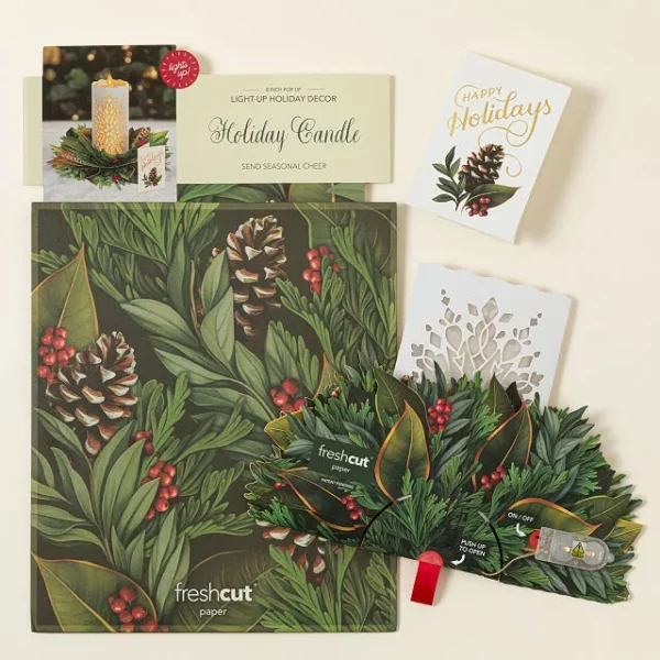 Holiday Candle Pop-up Greeting Card 2