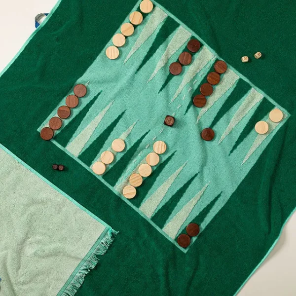 Premium Backgammon On The Beach Towel & Pieces 1