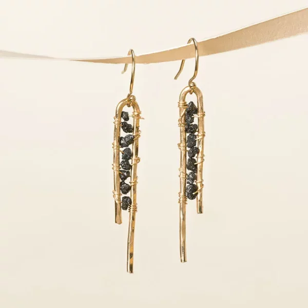 Rough Diamond Bar Earrings 2