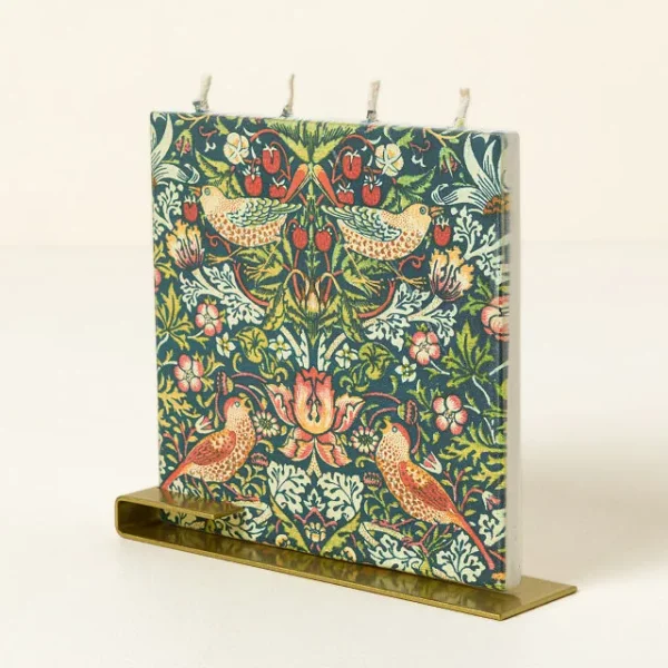 William Morris Bird Motif Flat Candle 2