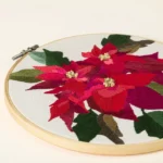 Beginners Poinsettia Embroidery By Numbers Kit 3