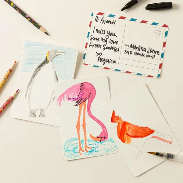 Birds & Butterflies Coloring Postcard Collection 1