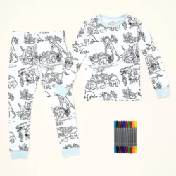 Dinosaur Color In Pajamas