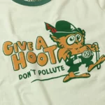Give A Hoot Don't Pollute Kids Retro Ringer Tee 1