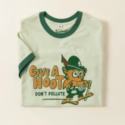 Give A Hoot Don't Pollute Kids Retro Ringer Tee