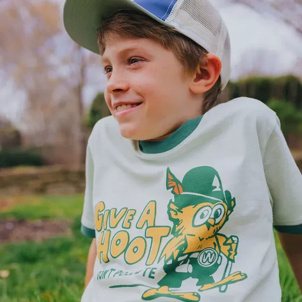 Give A Hoot Don't Pollute Kids Retro Ringer Tee 3