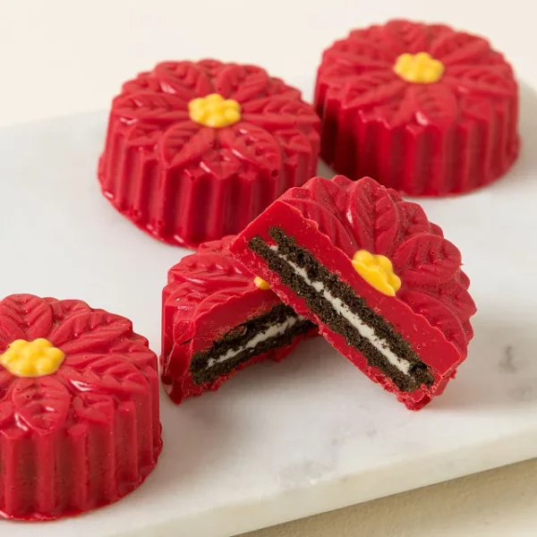 Poinsettia Chocolate Covered Cookies 1