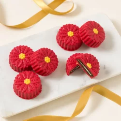 Poinsettia Chocolate Covered Cookies