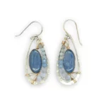 Washed Denim Drop Earrings