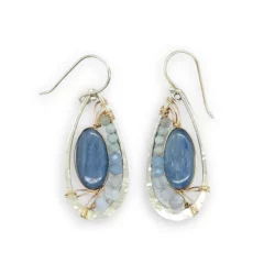 Washed Denim Drop Earrings