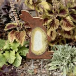 Rabbit Family Ceramic Glazed Garden Stakes 1