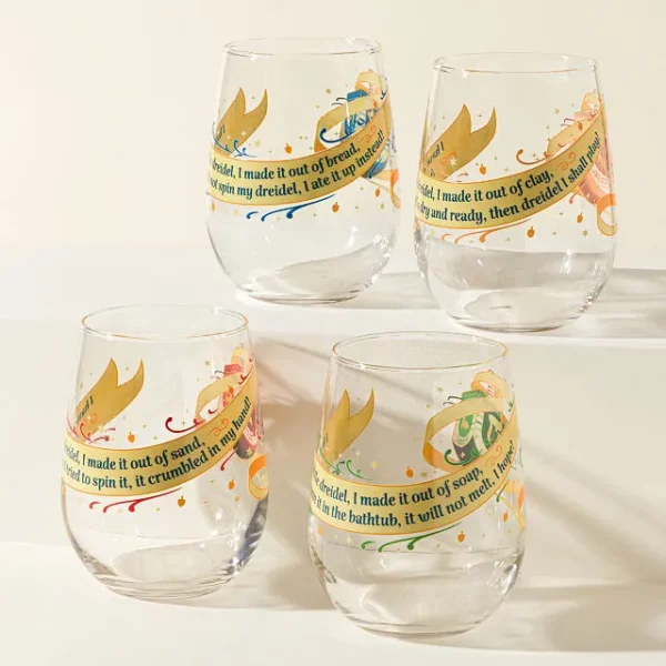 Sip & Spin Dreidel Glasses - Set Of 4 1