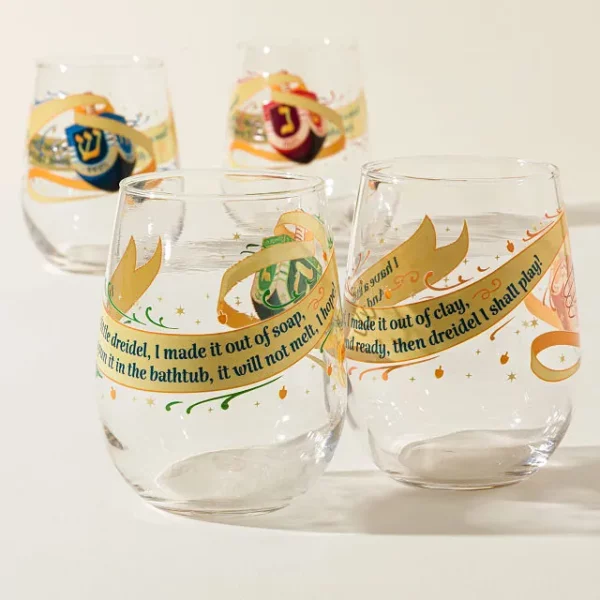 Sip & Spin Dreidel Glasses - Set Of 4 3
