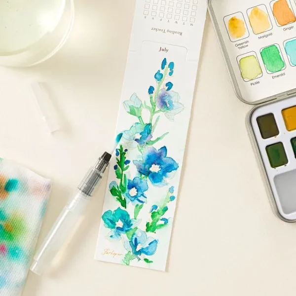 12 Months Of Reading Watercolor Bookmark Kit 1
