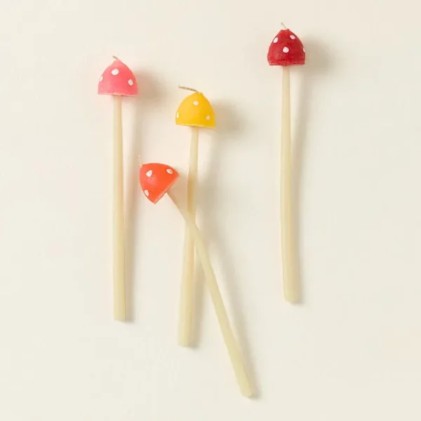 Beeswax Mushroom Birthday Candle Set 2
