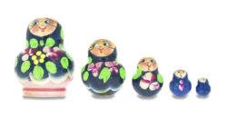 Blue Floral Mini Russian Nesting Dolls