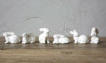 Boxed Ceramic Bunnies, Set Of 6 1