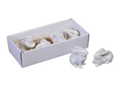 Boxed Ceramic Bunnies, Set Of 6