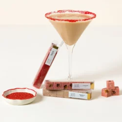 Chocolate Covered Strawberry Martini Cubes