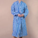 Coastal Stripe Turkish Cotton Robe 1