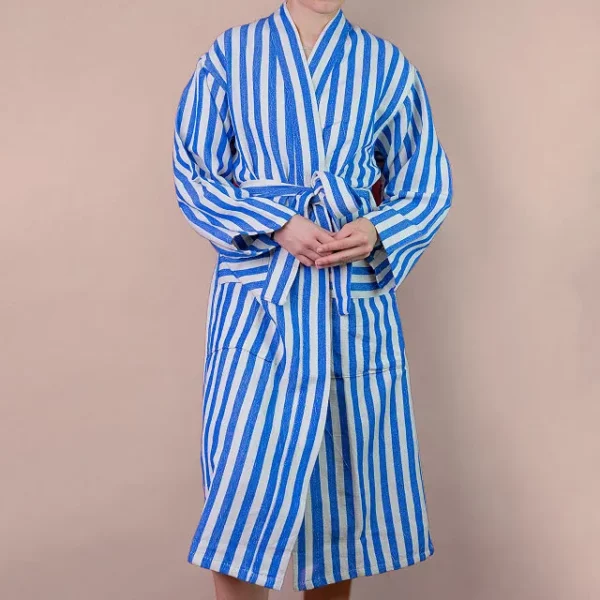 Coastal Stripe Turkish Cotton Robe 1