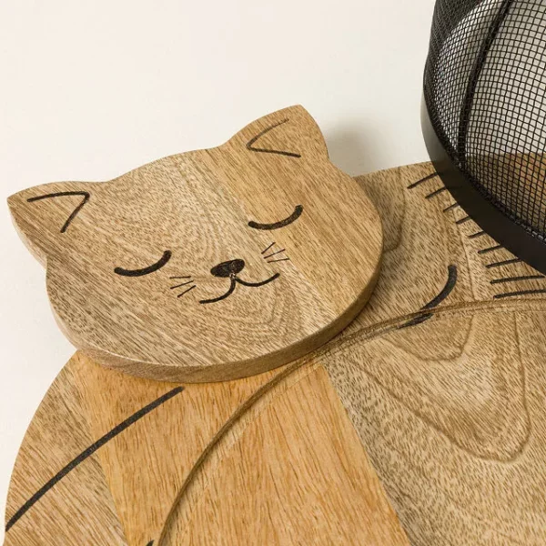 Cozy Cat Serving Board & Cloche 1