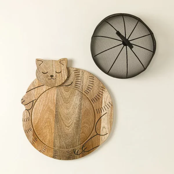 Cozy Cat Serving Board & Cloche 2