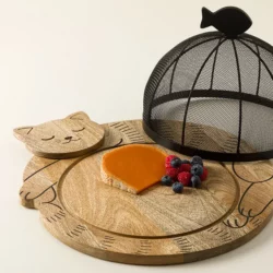 Cozy Cat Serving Board & Cloche