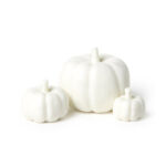 East Of India Porcelain White Pumpkins, Set Of 3 2