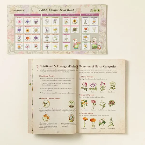 Edible Flower Seed Bank & Almanac Gift Set 2
