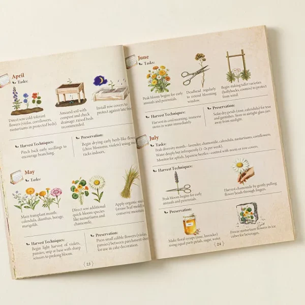 Edible Flower Seed Bank & Almanac Gift Set 4