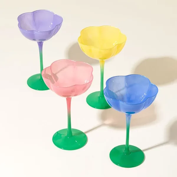 Fluted Tulip Glasses - Set Of 4 2