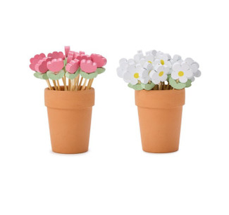 Garden Blooms Flower Pot With Picks Garden Blooms Flower Pot With Picks