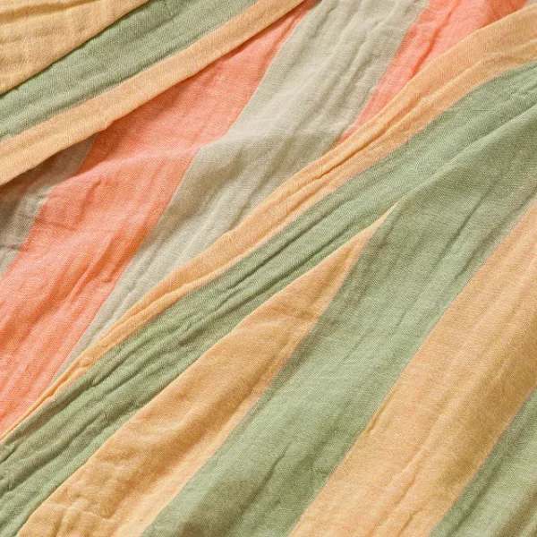 Gauzy Turkish Cotton Striped Robe 2