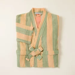 Gauzy Turkish Cotton Striped Robe