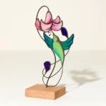 Joyful Hummingbird Stained Glass Sculpture 2