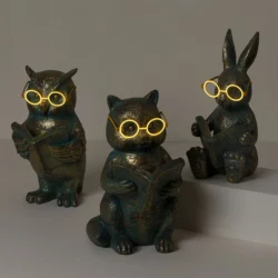 Light Up Reading Animal Sculptures